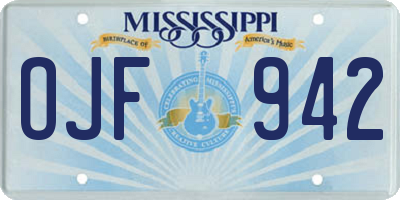 MS license plate OJF942