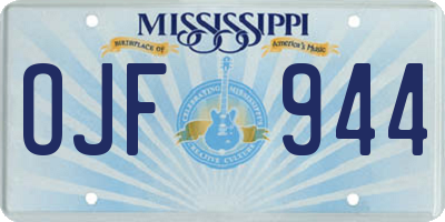 MS license plate OJF944