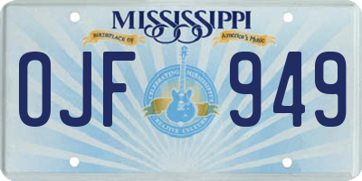 MS license plate OJF949
