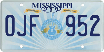 MS license plate OJF952