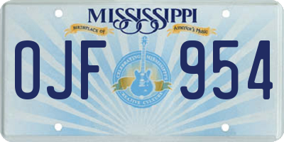 MS license plate OJF954