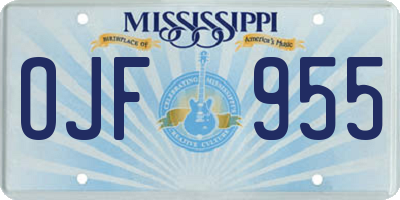 MS license plate OJF955