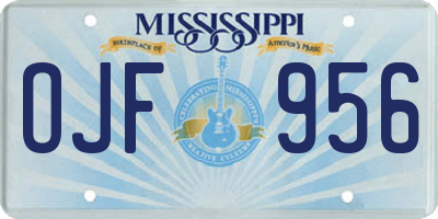 MS license plate OJF956