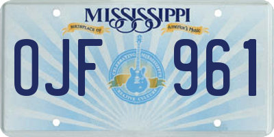 MS license plate OJF961