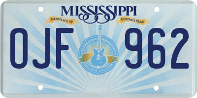 MS license plate OJF962