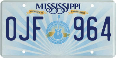 MS license plate OJF964