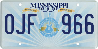 MS license plate OJF966