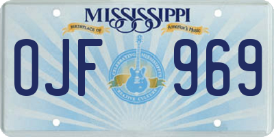 MS license plate OJF969