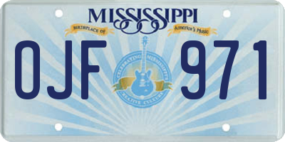 MS license plate OJF971