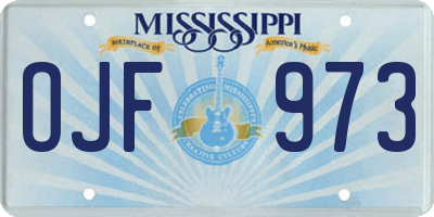 MS license plate OJF973
