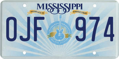 MS license plate OJF974