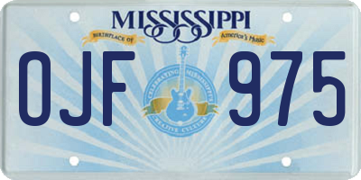 MS license plate OJF975