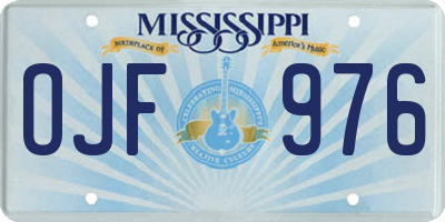 MS license plate OJF976