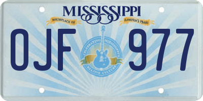 MS license plate OJF977