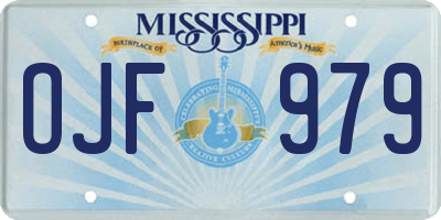 MS license plate OJF979