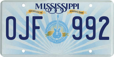MS license plate OJF992