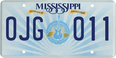 MS license plate OJG011