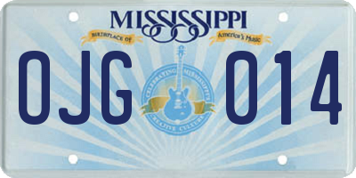 MS license plate OJG014