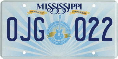 MS license plate OJG022