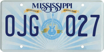 MS license plate OJG027
