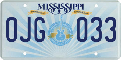 MS license plate OJG033