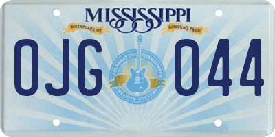 MS license plate OJG044