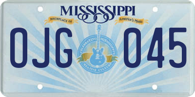 MS license plate OJG045