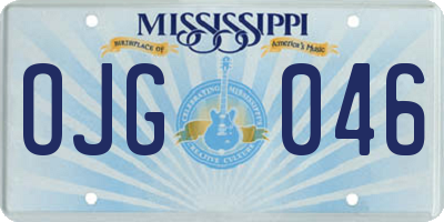 MS license plate OJG046