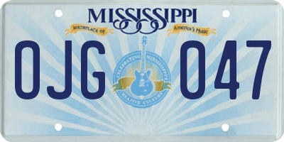MS license plate OJG047
