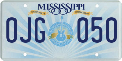 MS license plate OJG050