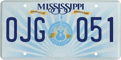 MS license plate OJG051