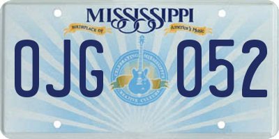 MS license plate OJG052