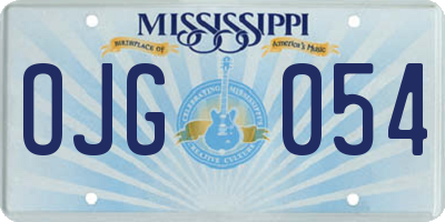 MS license plate OJG054