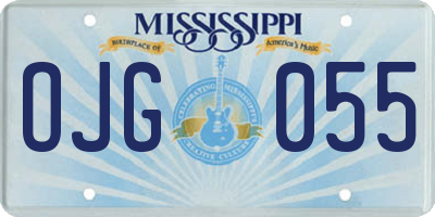 MS license plate OJG055
