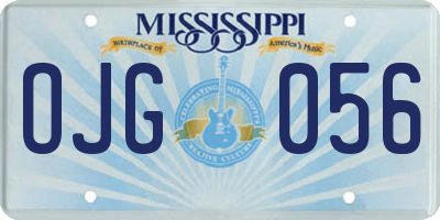 MS license plate OJG056