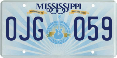 MS license plate OJG059