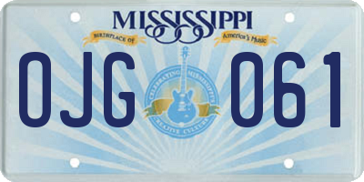 MS license plate OJG061