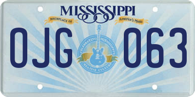 MS license plate OJG063