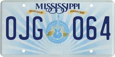 MS license plate OJG064