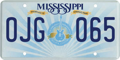 MS license plate OJG065
