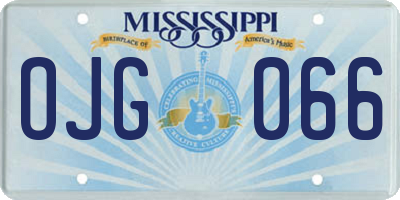 MS license plate OJG066