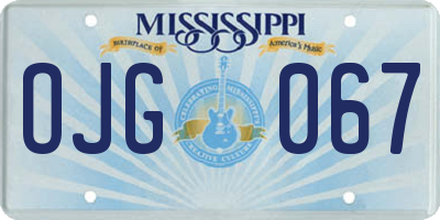 MS license plate OJG067
