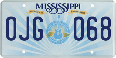 MS license plate OJG068