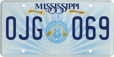 MS license plate OJG069