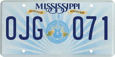 MS license plate OJG071