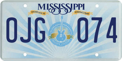 MS license plate OJG074