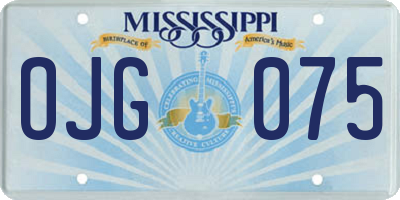 MS license plate OJG075
