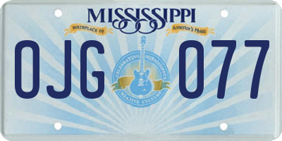 MS license plate OJG077