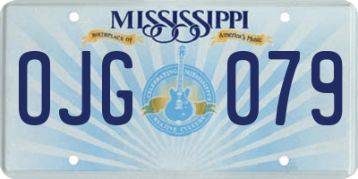 MS license plate OJG079