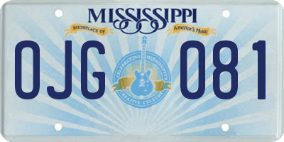 MS license plate OJG081
